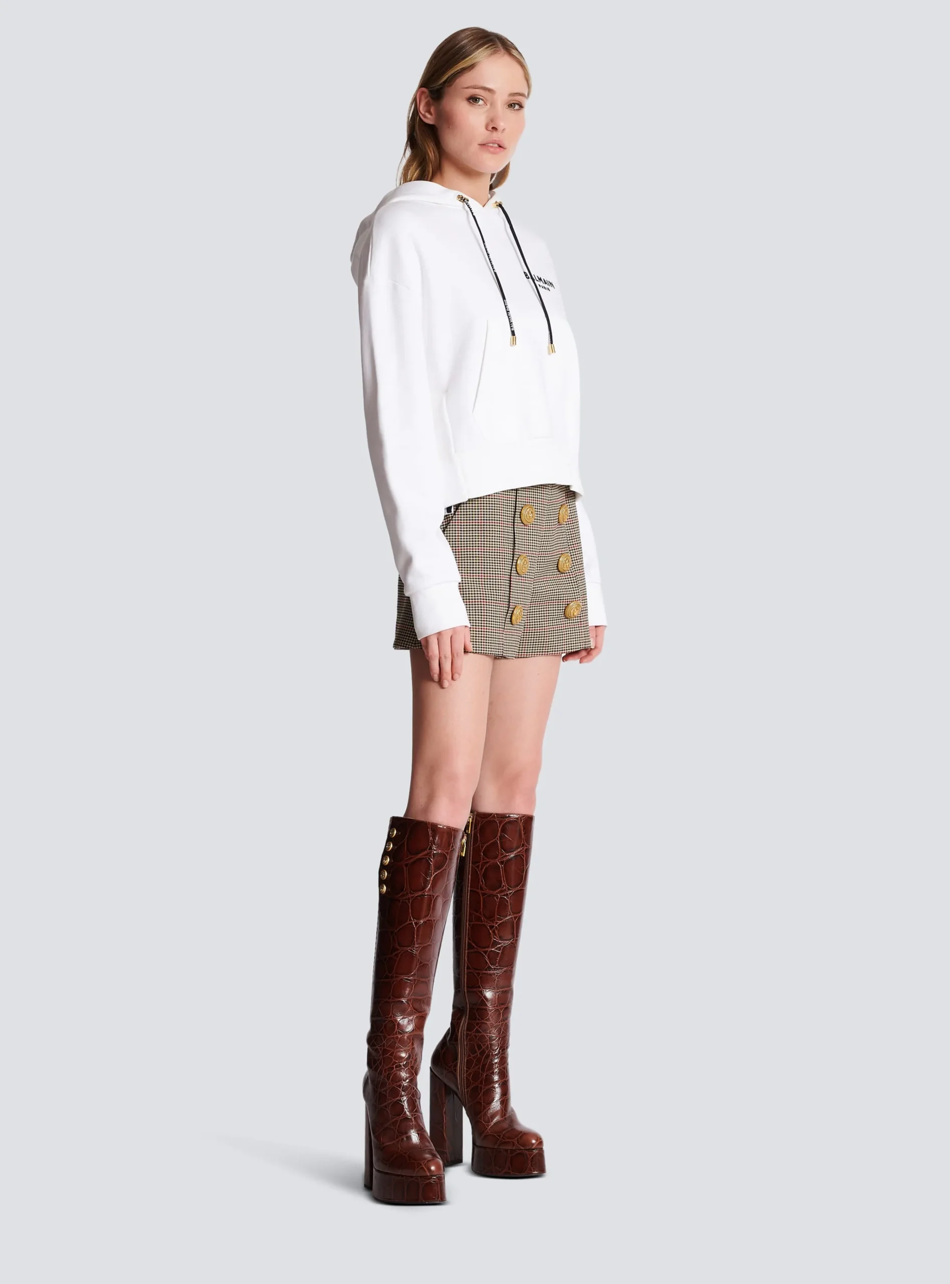 Flocked Paris Hoodie-Balmain Cheap