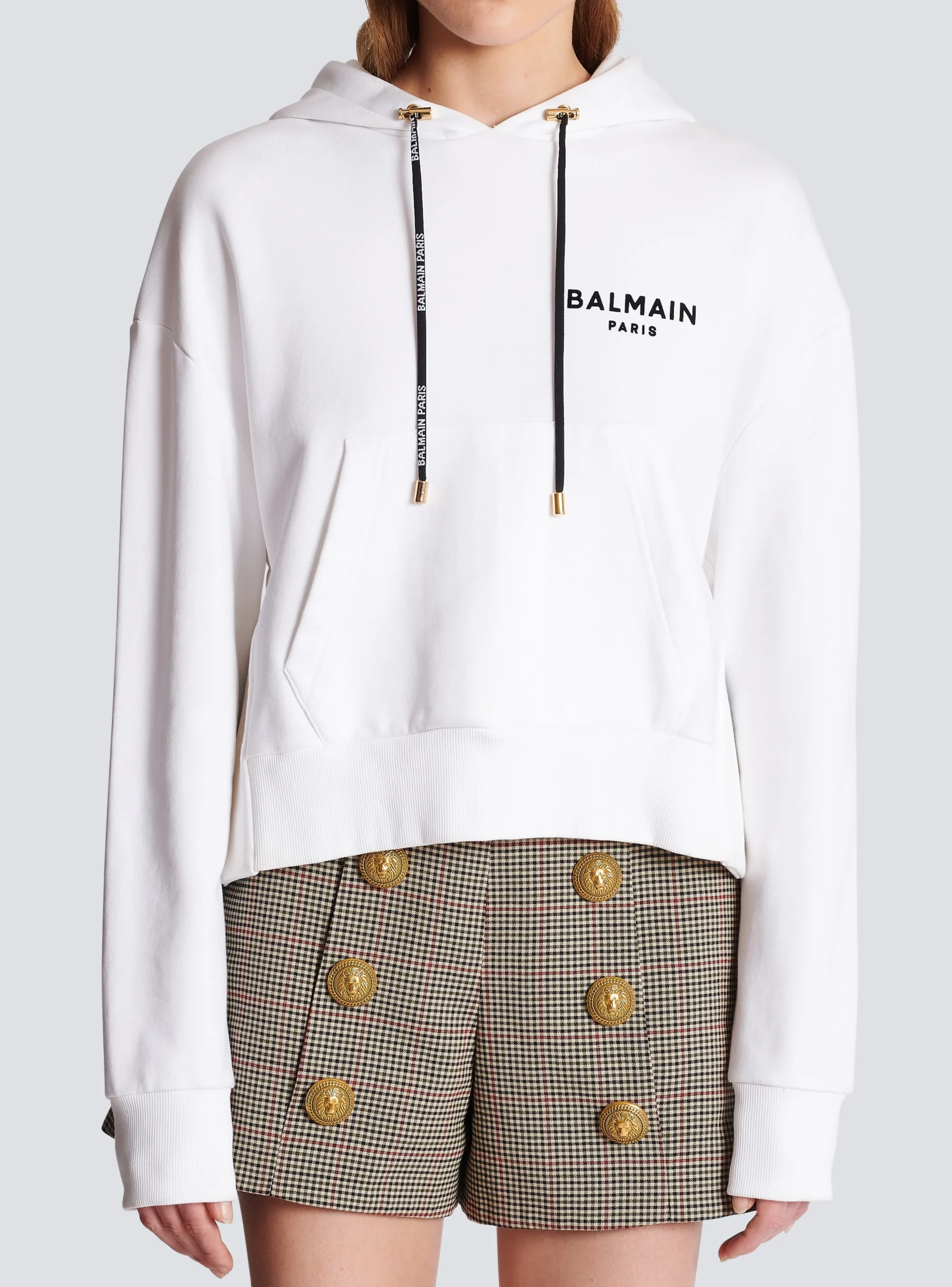 Flocked Paris Hoodie-Balmain Cheap