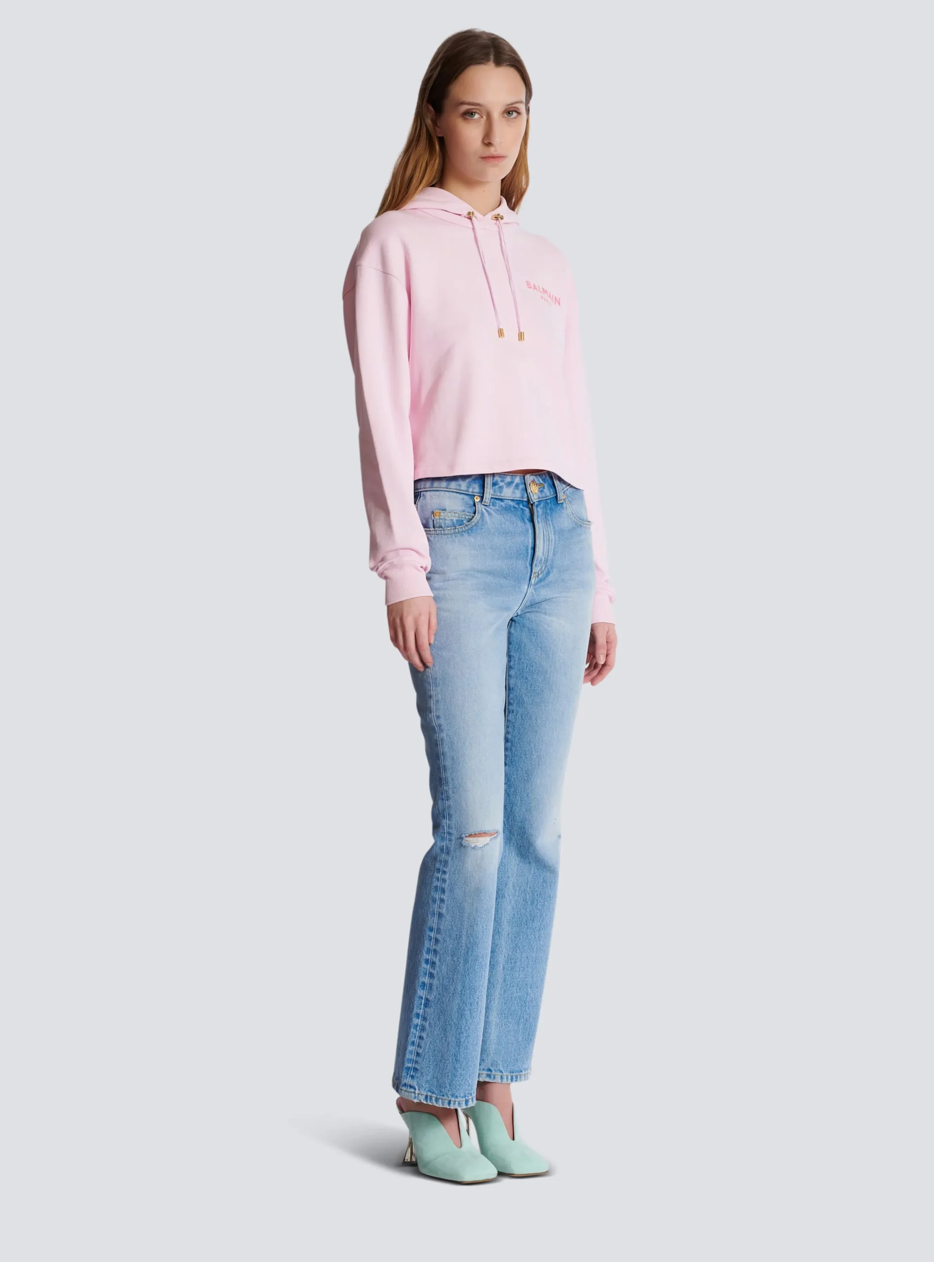 Flocked Paris Hoodie-Balmain Hot
