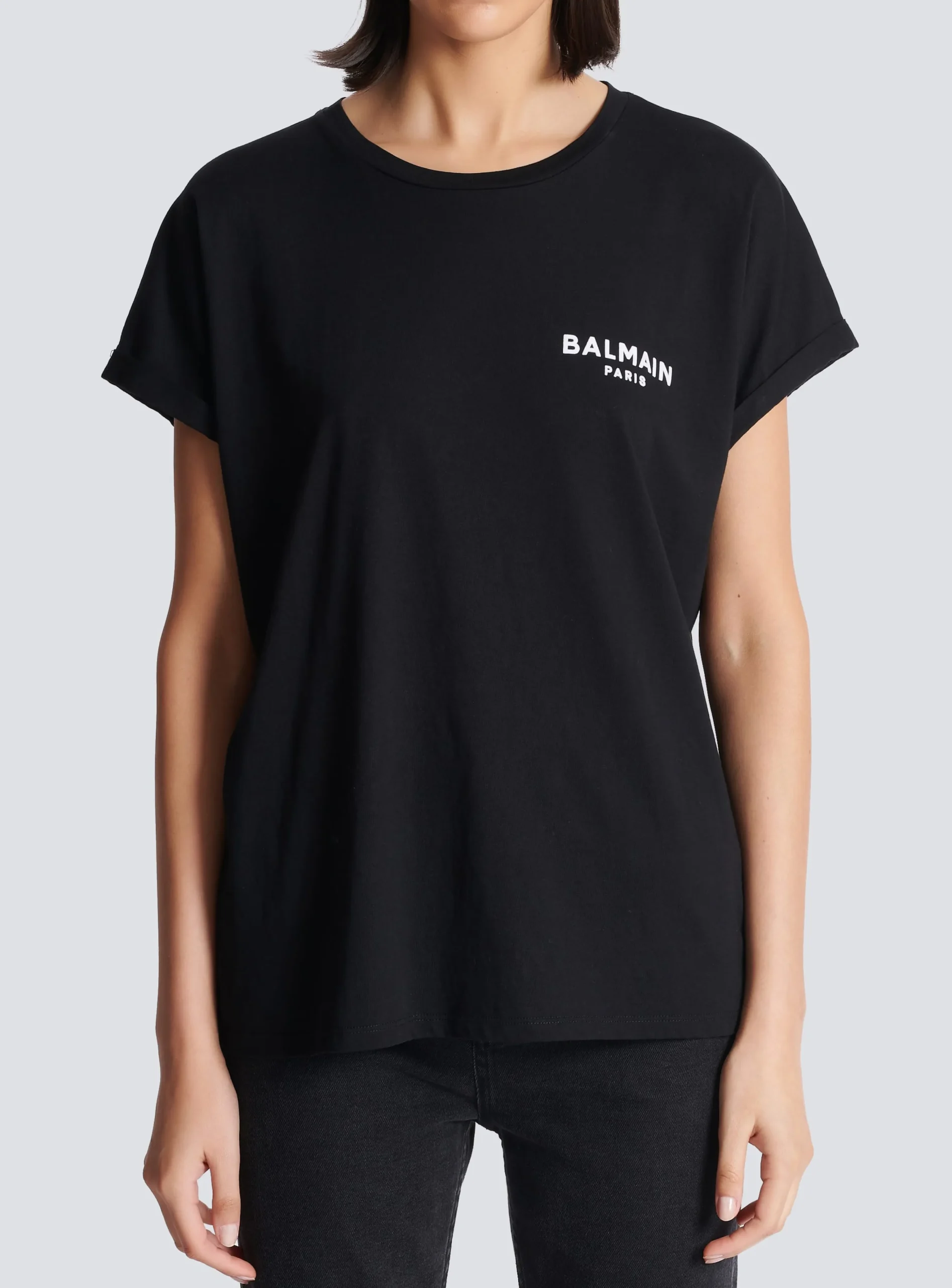 Flocked T-shirt-Balmain Outlet