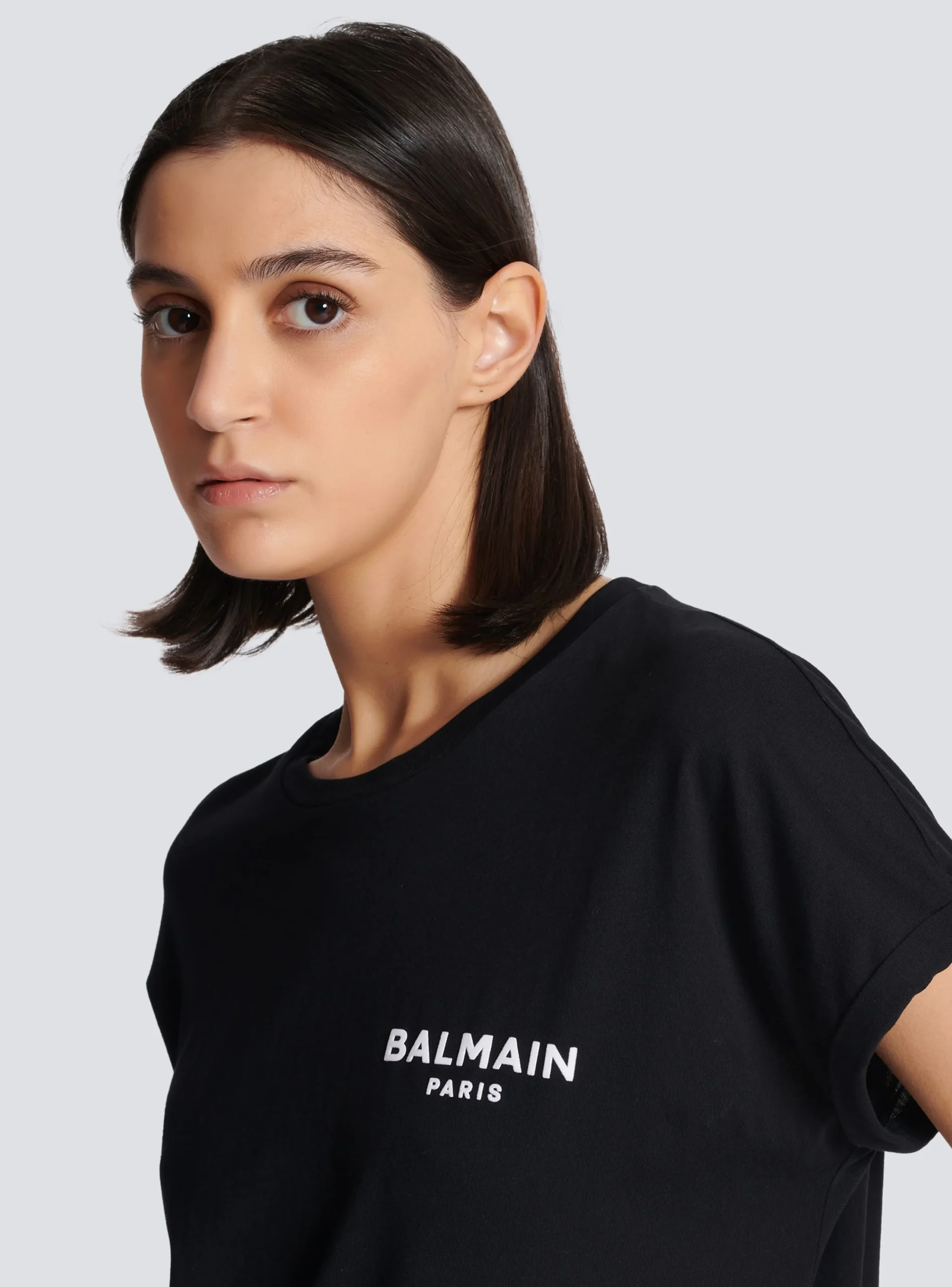 Flocked T-shirt-Balmain Outlet