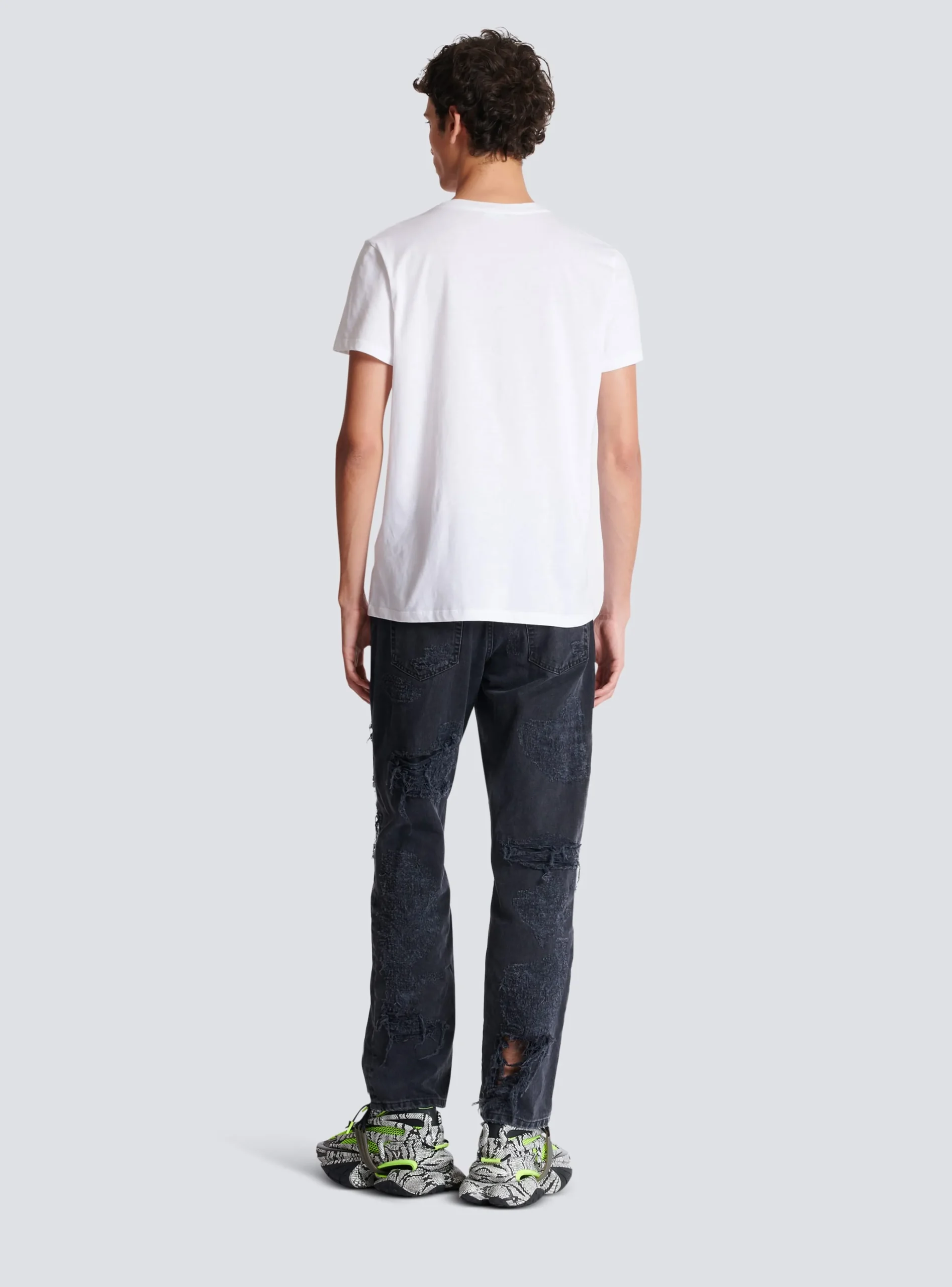 Flocked T-shirt-Balmain Cheap