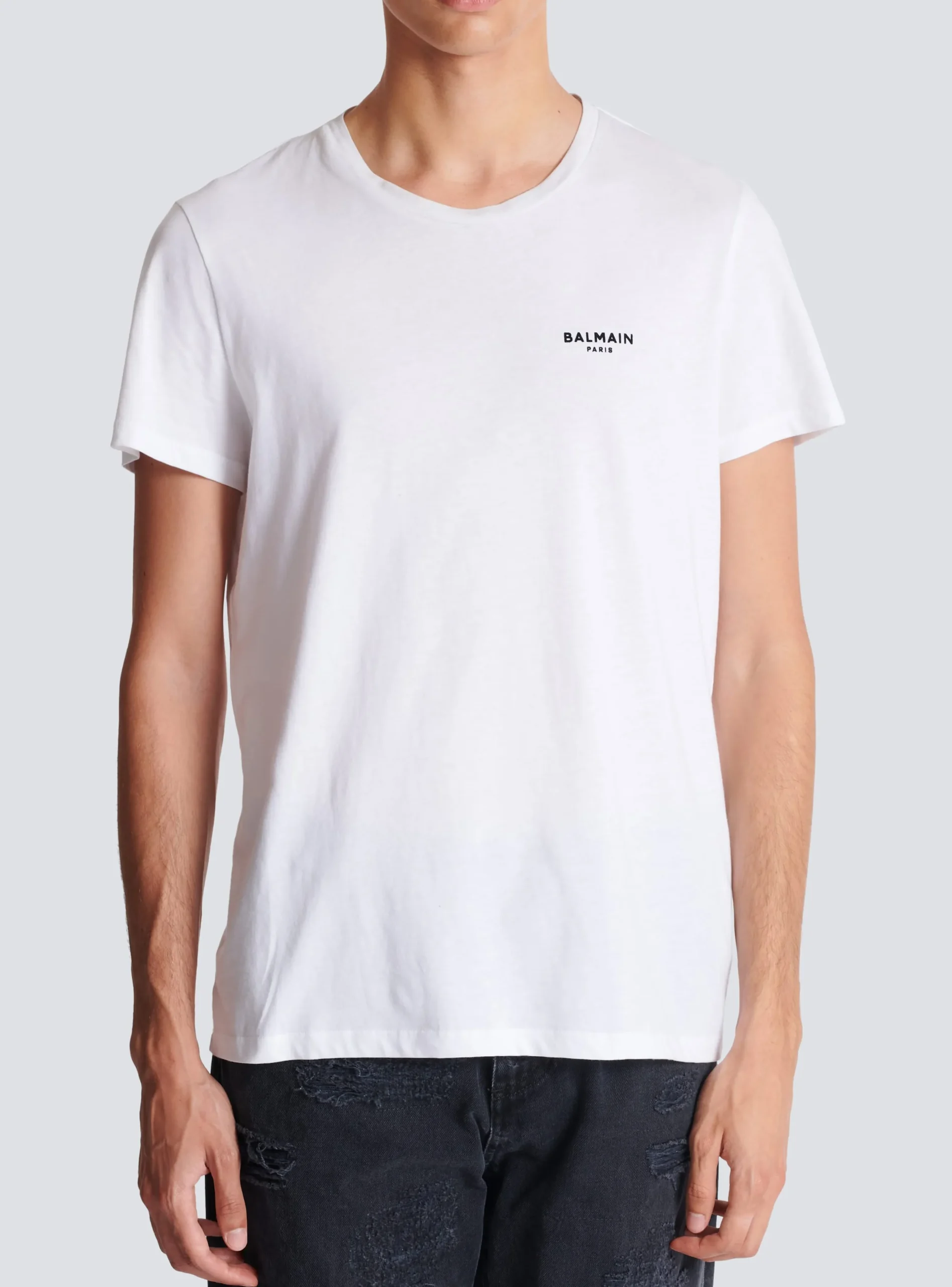 Flocked T-shirt-Balmain Cheap