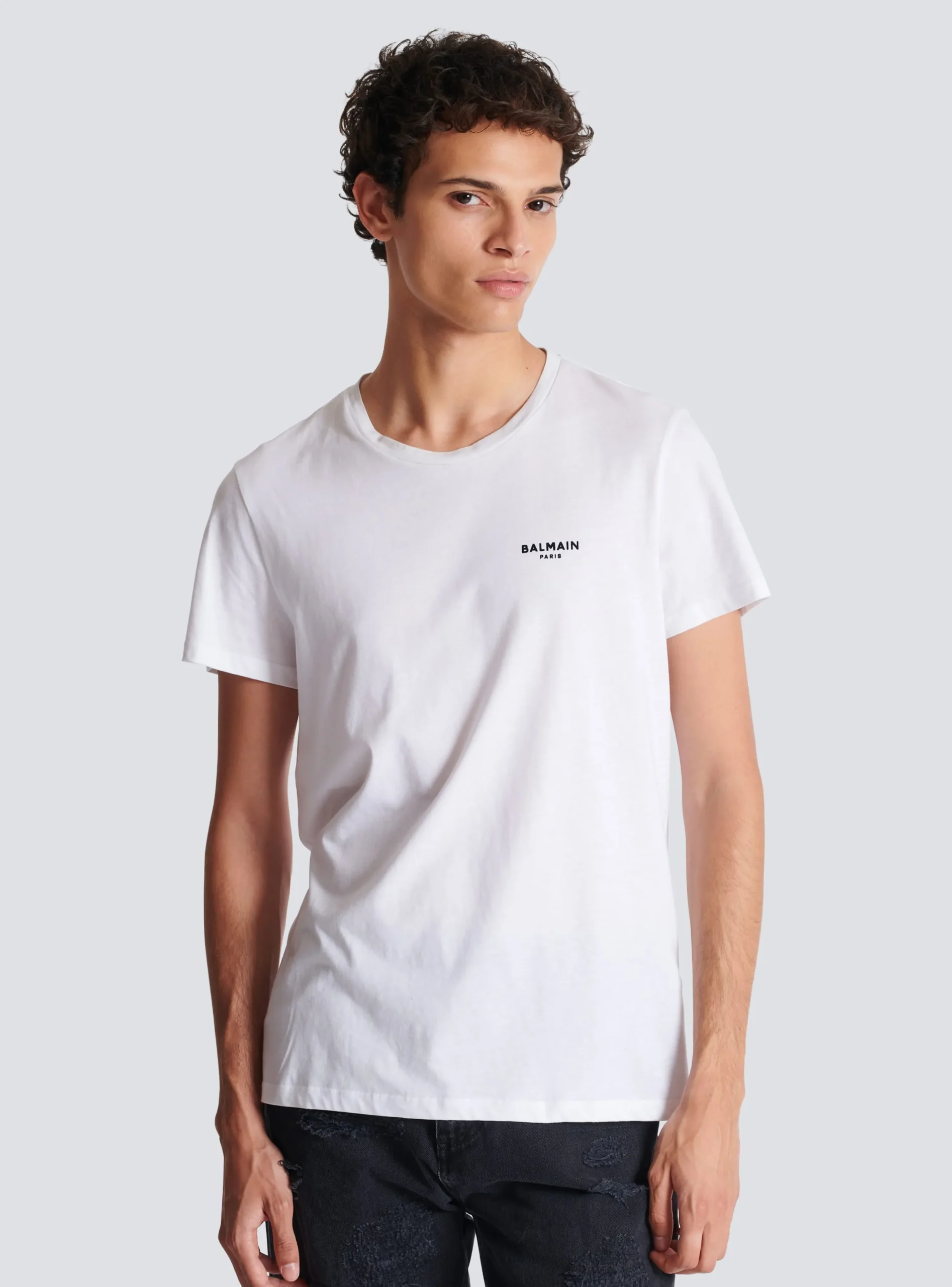 Flocked T-shirt-Balmain Cheap