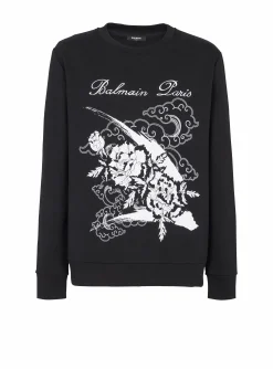 Flower Print Sweatshirt-Balmain Clearance
