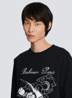 Flower Print Sweatshirt-Balmain Clearance