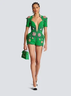 Flower-embroidered Playsuit-Balmain Flash Sale