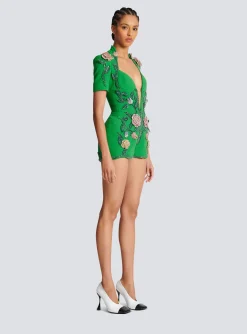Flower-embroidered Playsuit-Balmain Flash Sale