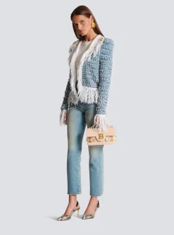 Fringed Denim Tweed Jacket-Balmain Sale