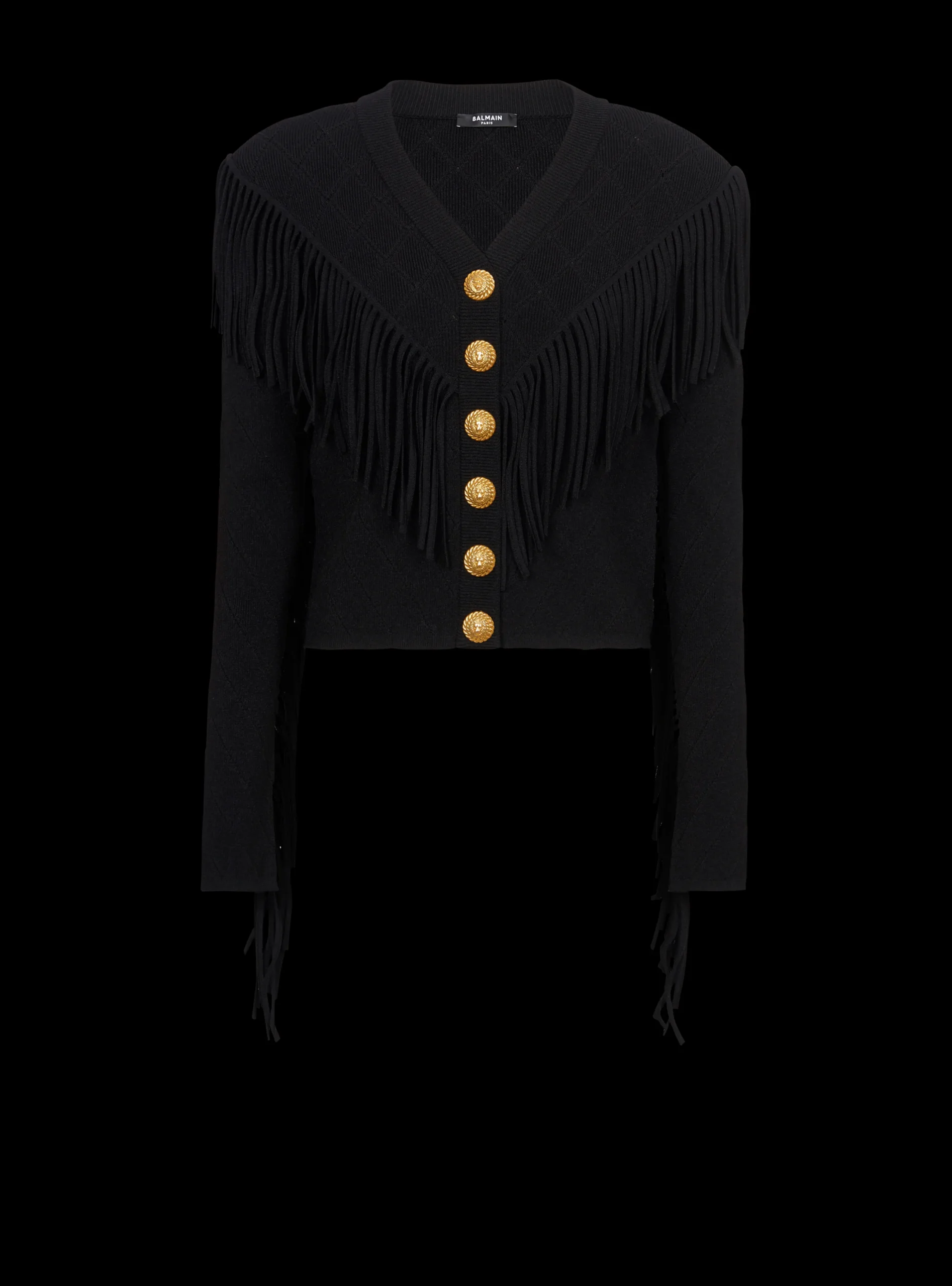Fringed Fine Knit Cardigan-Balmain Shop