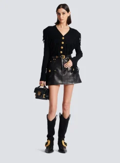 Fringed Fine Knit Cardigan-Balmain Shop