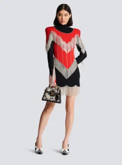Fringed Knit Dress-Balmain Outlet