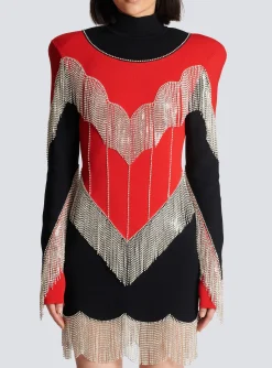 Fringed Knit Dress-Balmain Outlet