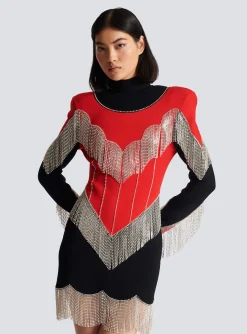 Fringed Knit Dress-Balmain Outlet