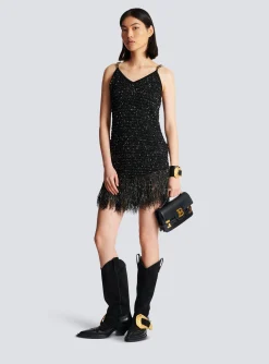 Fringed Lurex Tweed Dress-Balmain Shop