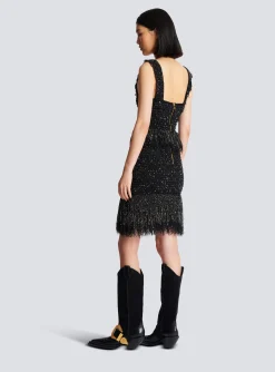 Fringed Lurex Tweed Skirt-Balmain Best Sale