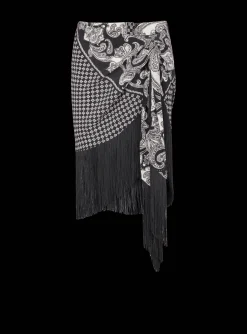 Fringed Silk Scarf Skirt-Balmain Store