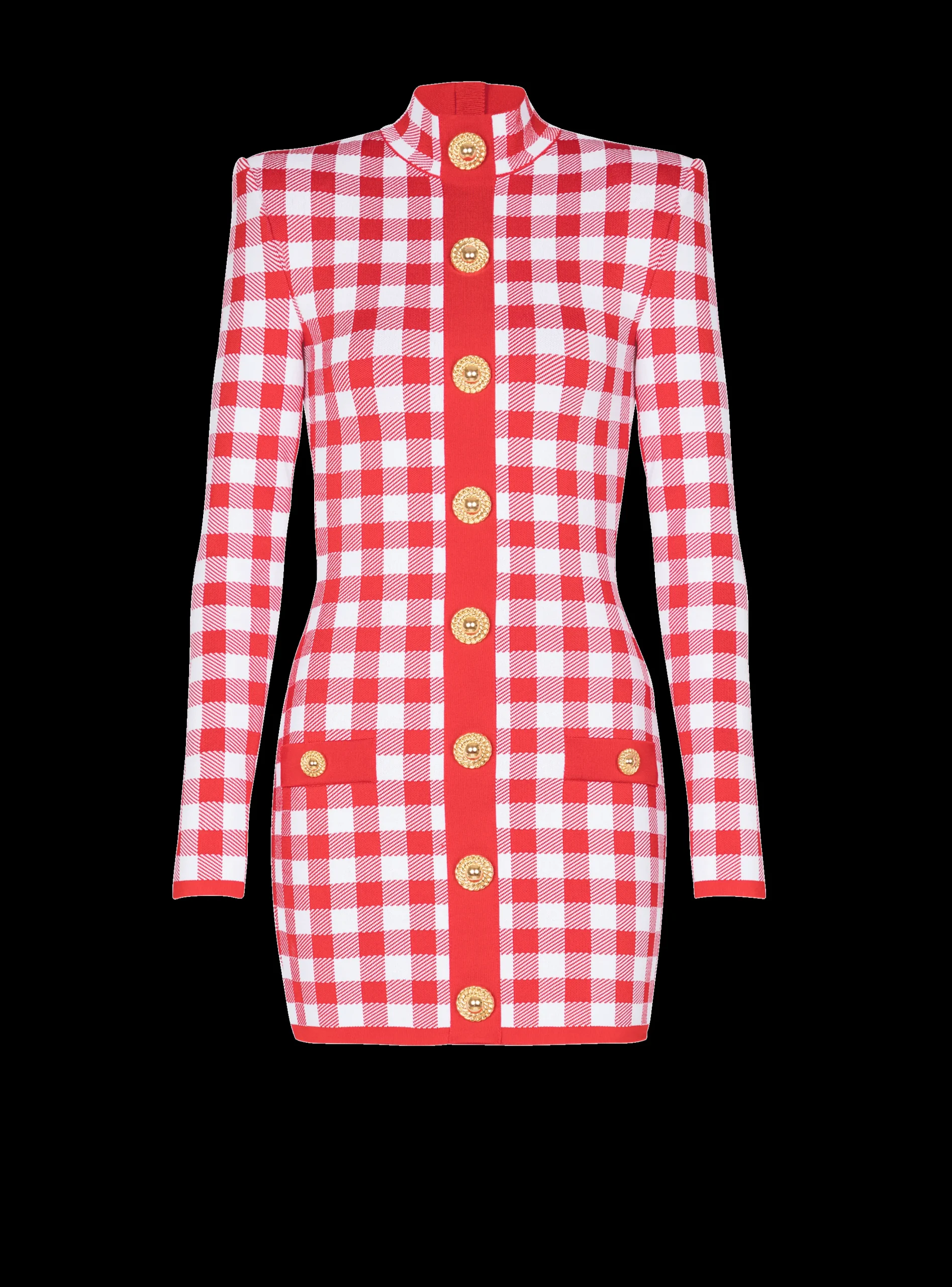 Gingham Fine Knit Dress-Balmain Sale
