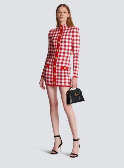 Gingham Fine Knit Dress-Balmain Sale