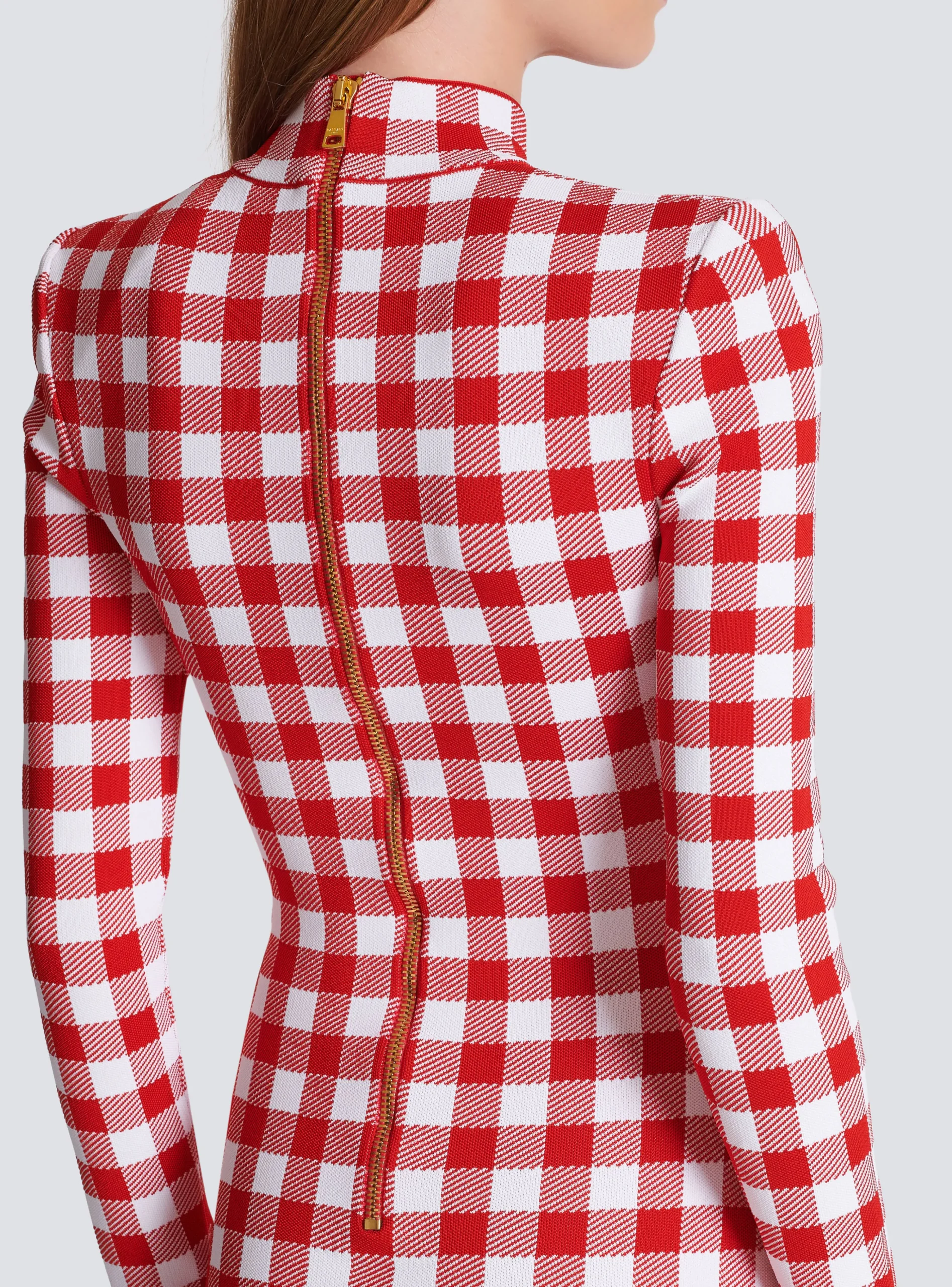 Gingham Fine Knit Dress-Balmain Sale