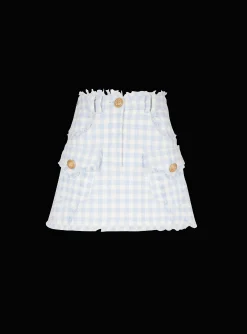 Gingham Tweed A-line Skirt-Balmain Cheap