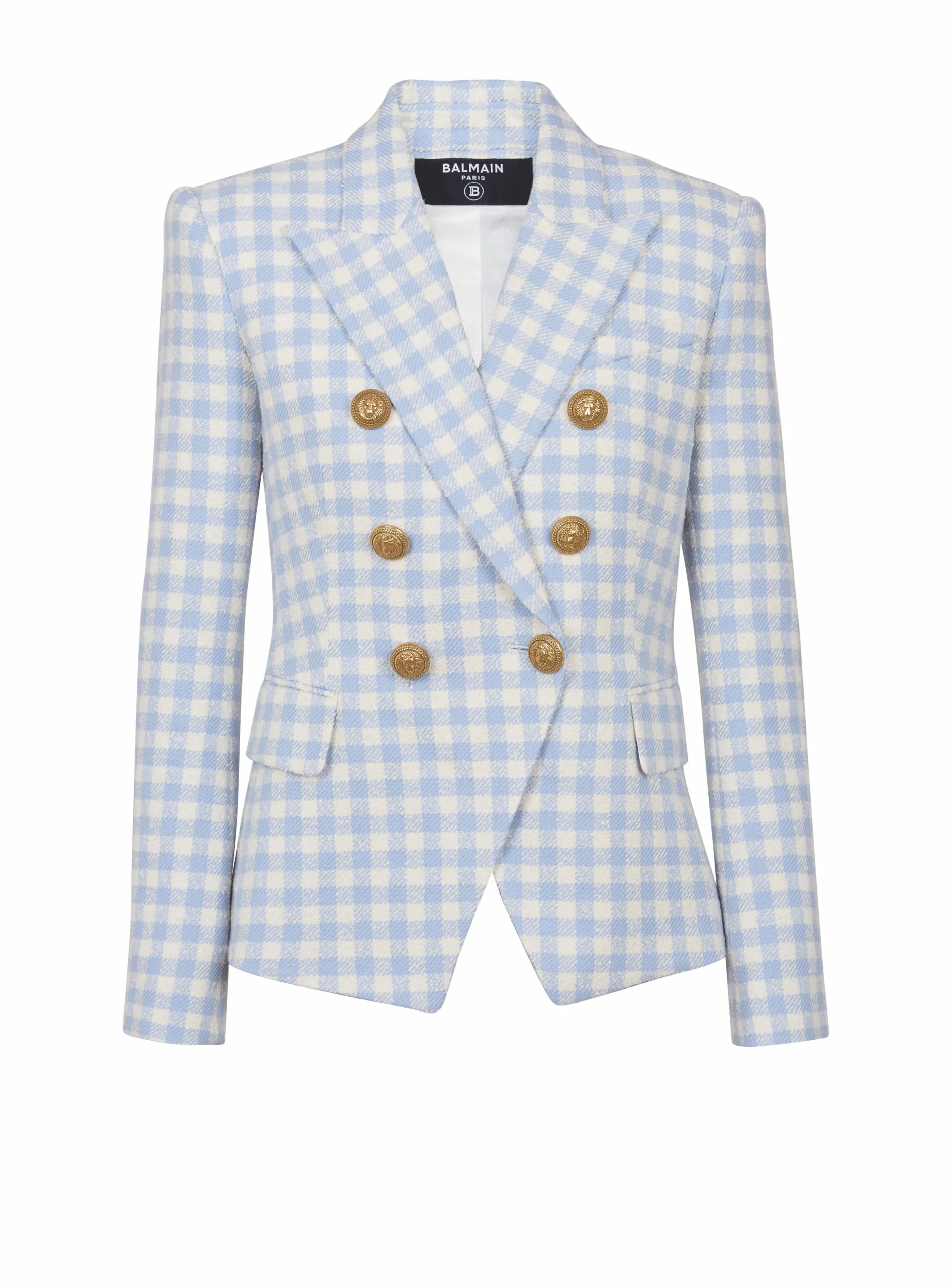 Gingham Tweed 6-button Jacket-Balmain Online