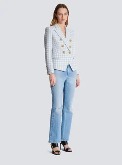 Gingham Tweed 6-button Jacket-Balmain Online