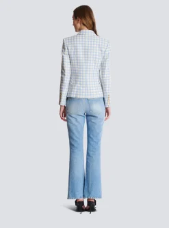 Gingham Tweed 6-button Jacket-Balmain Online