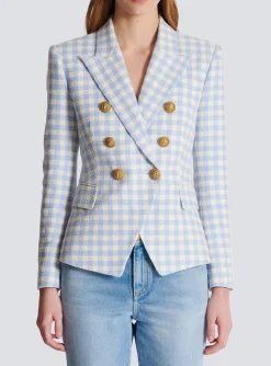 Gingham Tweed 6-button Jacket-Balmain Online