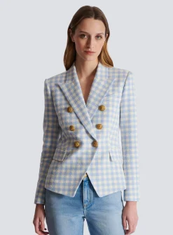 Gingham Tweed 6-button Jacket-Balmain Online
