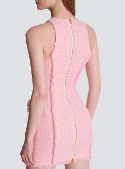 Gingham Tweed Dress-Balmain Cheap