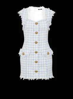 Gingham Tweed Dress-Balmain Online