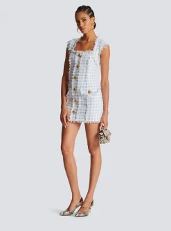 Gingham Tweed Dress-Balmain Online