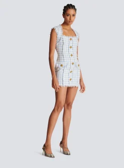 Gingham Tweed Dress-Balmain Online