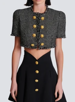 Gingham Tweed Jacket-Balmain Outlet