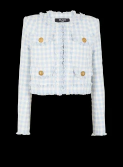 Gingham Tweed Jacket-Balmain Shop