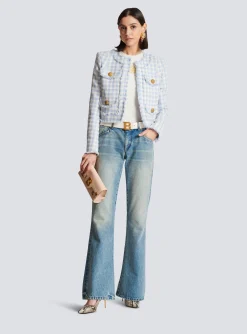Gingham Tweed Jacket-Balmain Shop