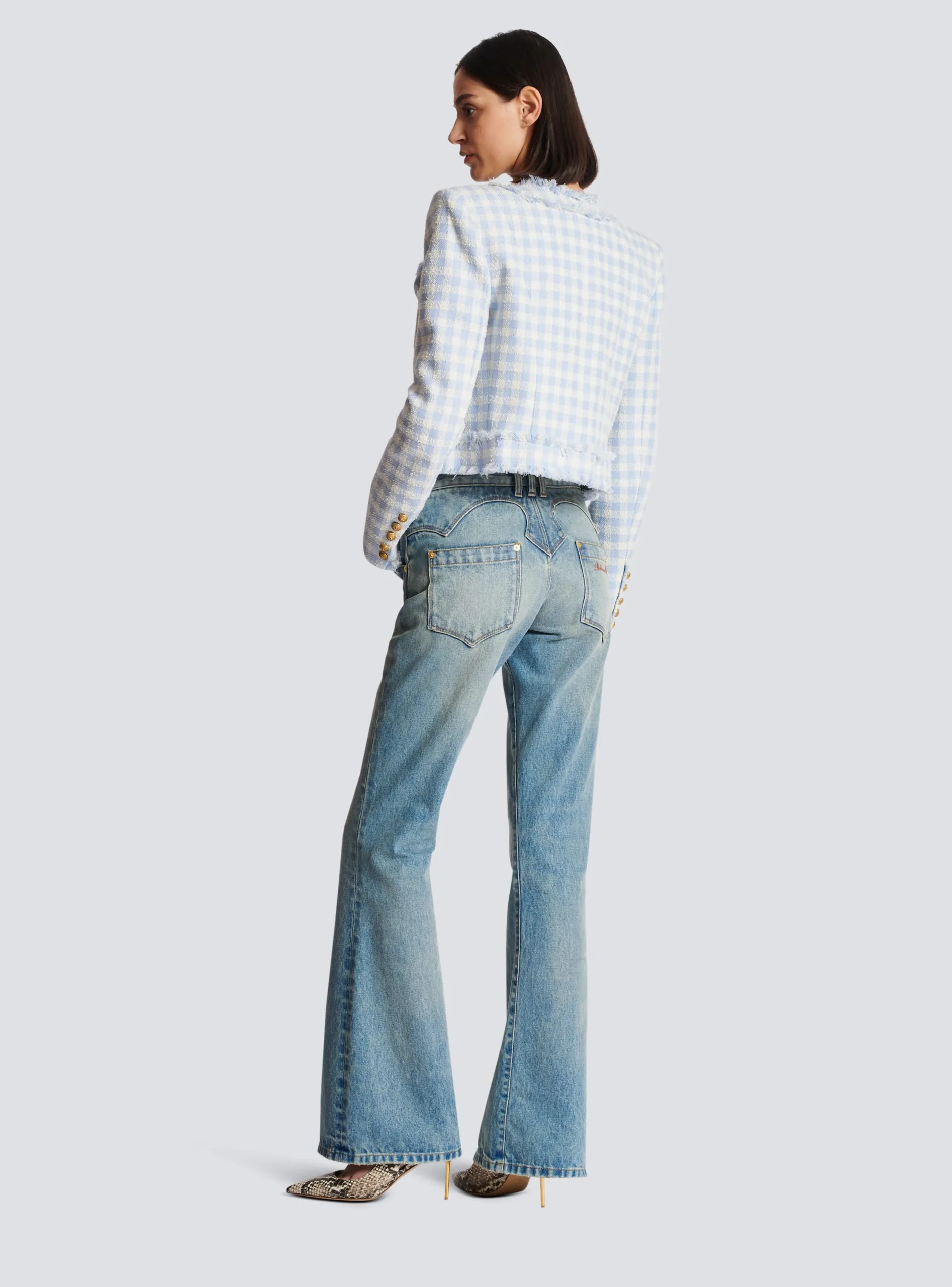 Gingham Tweed Jacket-Balmain Shop