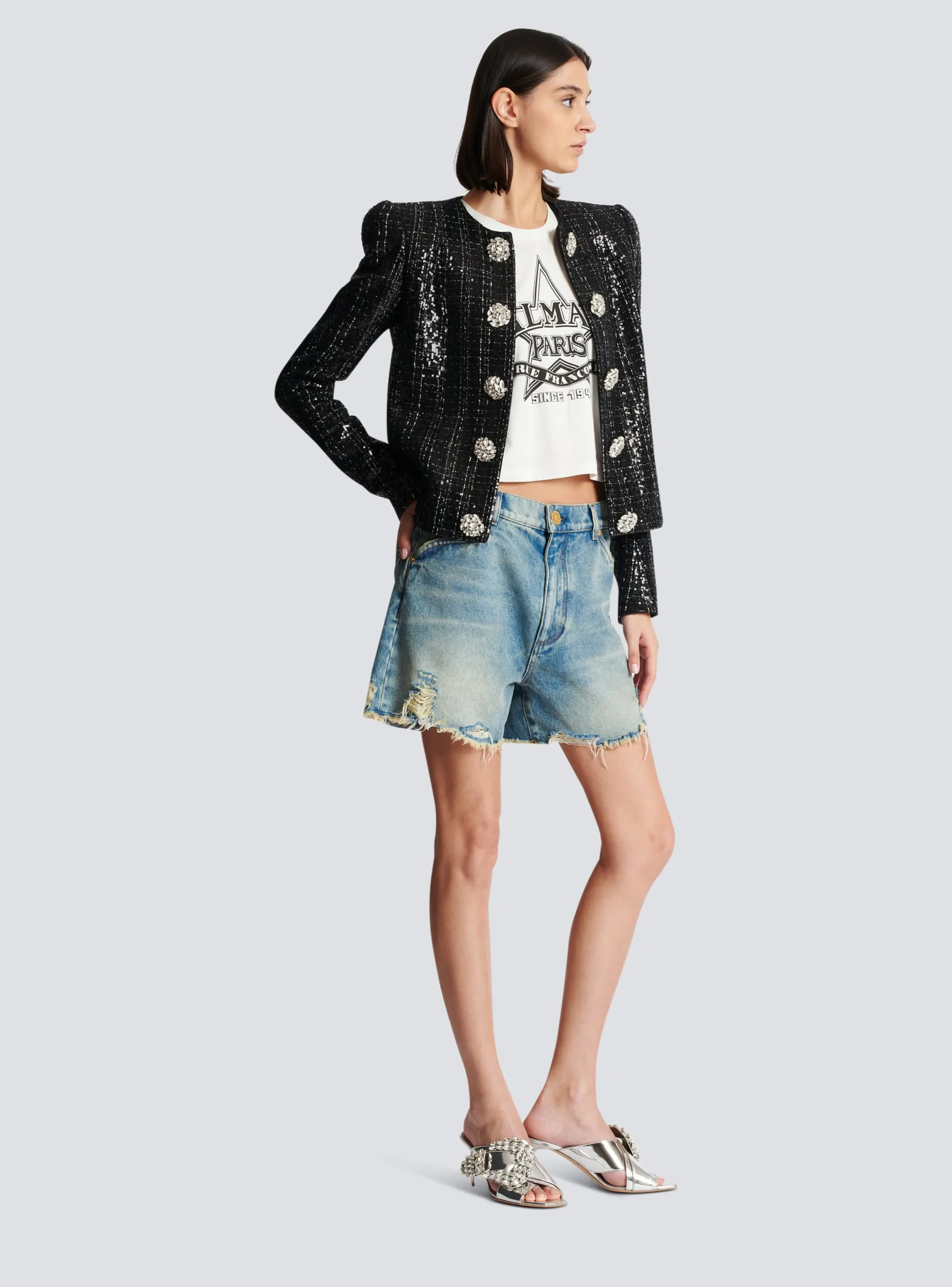 Glittery Tweed Jacket-Balmain Cheap