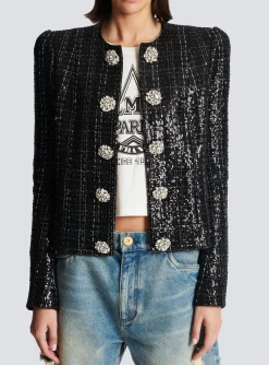 Glittery Tweed Jacket-Balmain Cheap