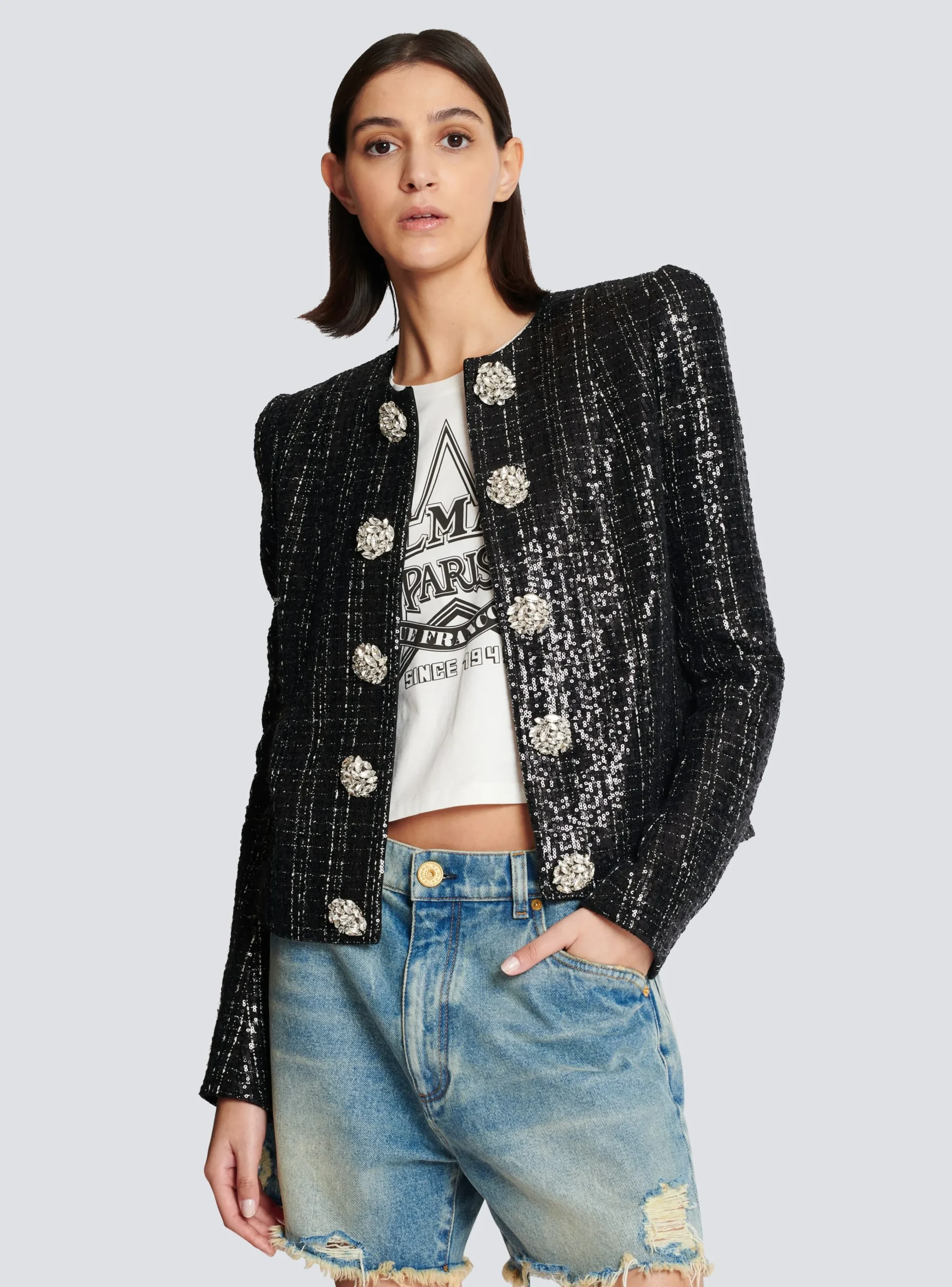 Glittery Tweed Jacket-Balmain Cheap