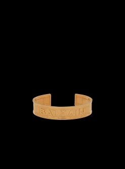 -tone Brass Cuff Bracelet With Logo-Balmain Clearance