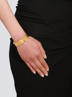 -tone Brass Cuff Bracelet With Logo-Balmain Clearance