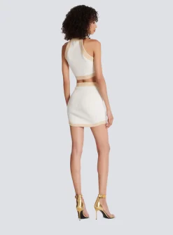 Gold-trimmed Knit Crop Top-Balmain Online