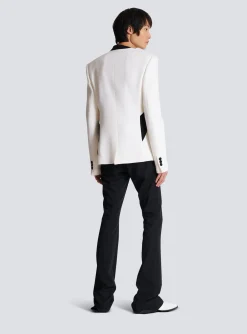 Graphic Double Crepe Blazer With Inserts-Balmain Shop