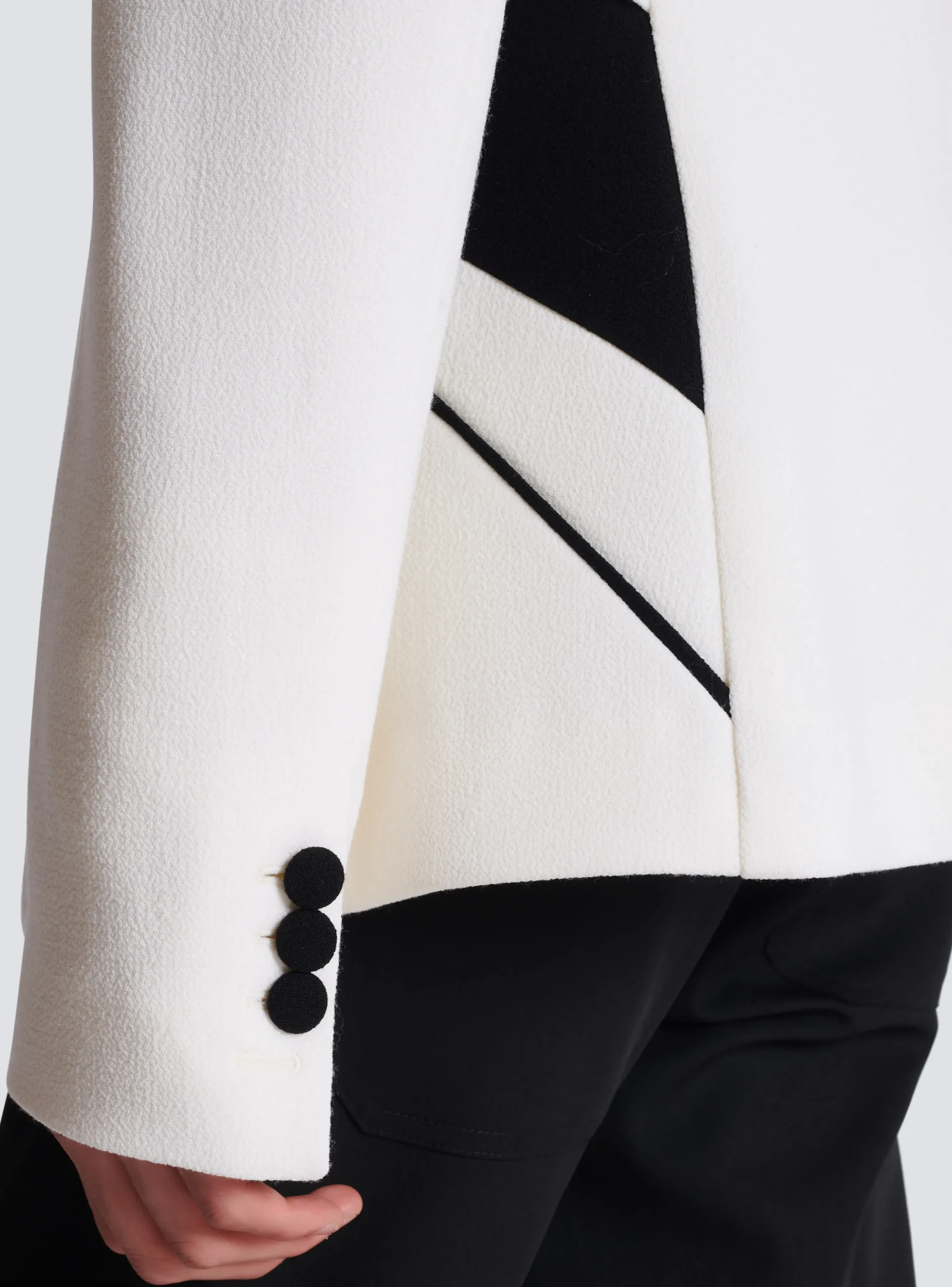 Graphic Double Crepe Blazer With Inserts-Balmain Shop