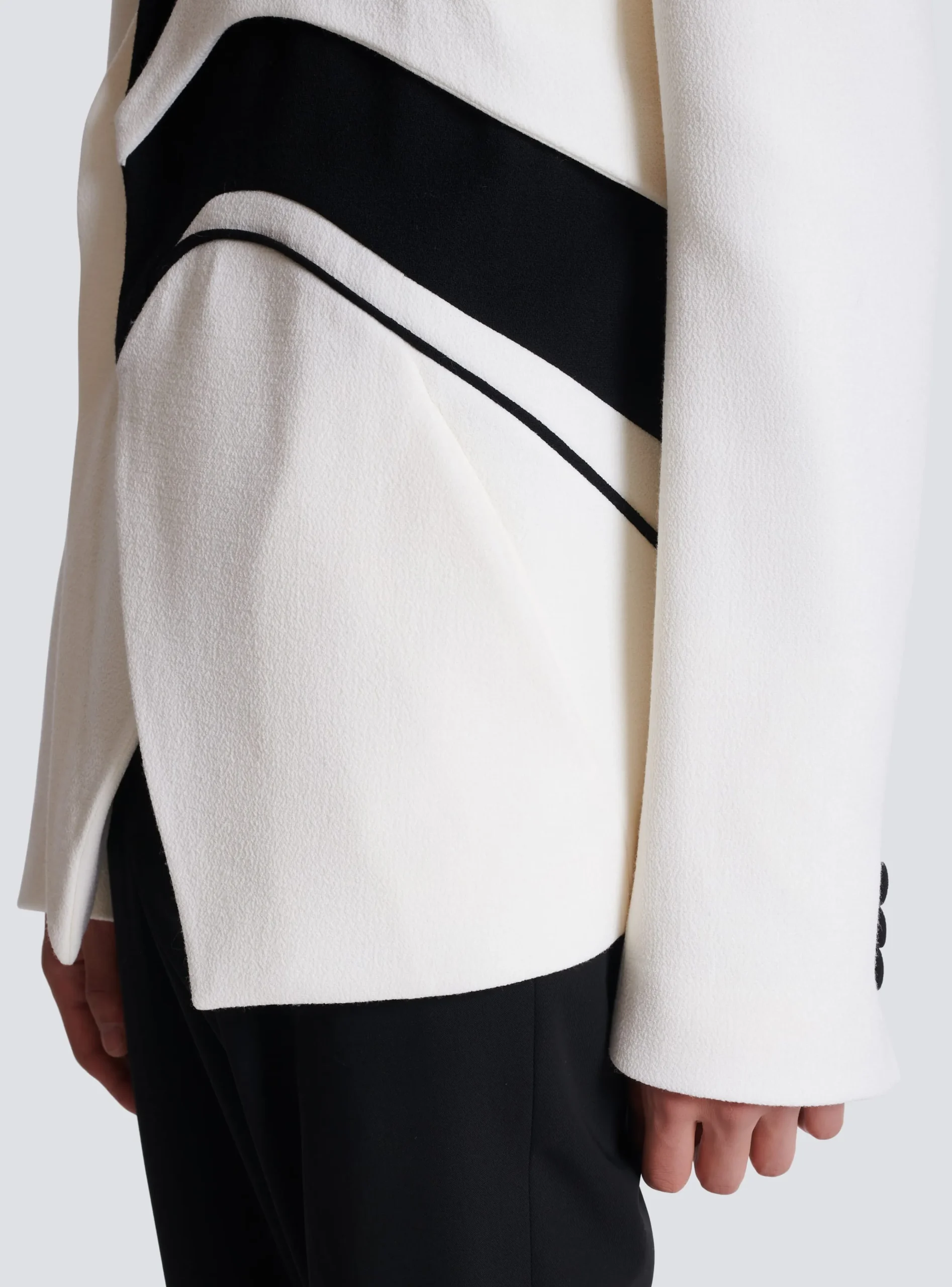 Graphic Double Crepe Blazer With Inserts-Balmain Shop