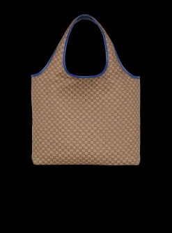 Grocery Bag In Monogram Canvas And Smooth Leather-Balmain New