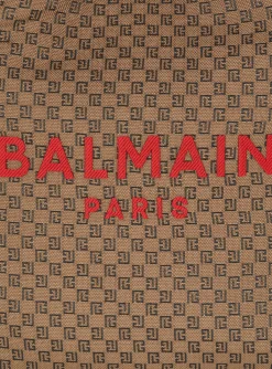 Grocery Bag In Monogram Canvas And Smooth Leather-Balmain New