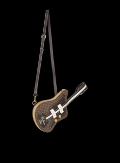 Guitar Bag Clutch With Leather And Monogram Detailing-Balmain Cheap